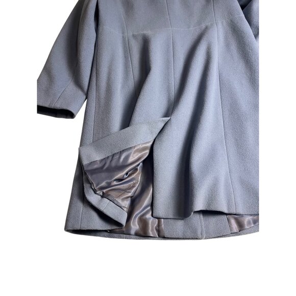 Ann Taylor Womens Light Blue Wool Blend Button-Up Coat Pockets 10 Mid-Length - Picture 5 of 13